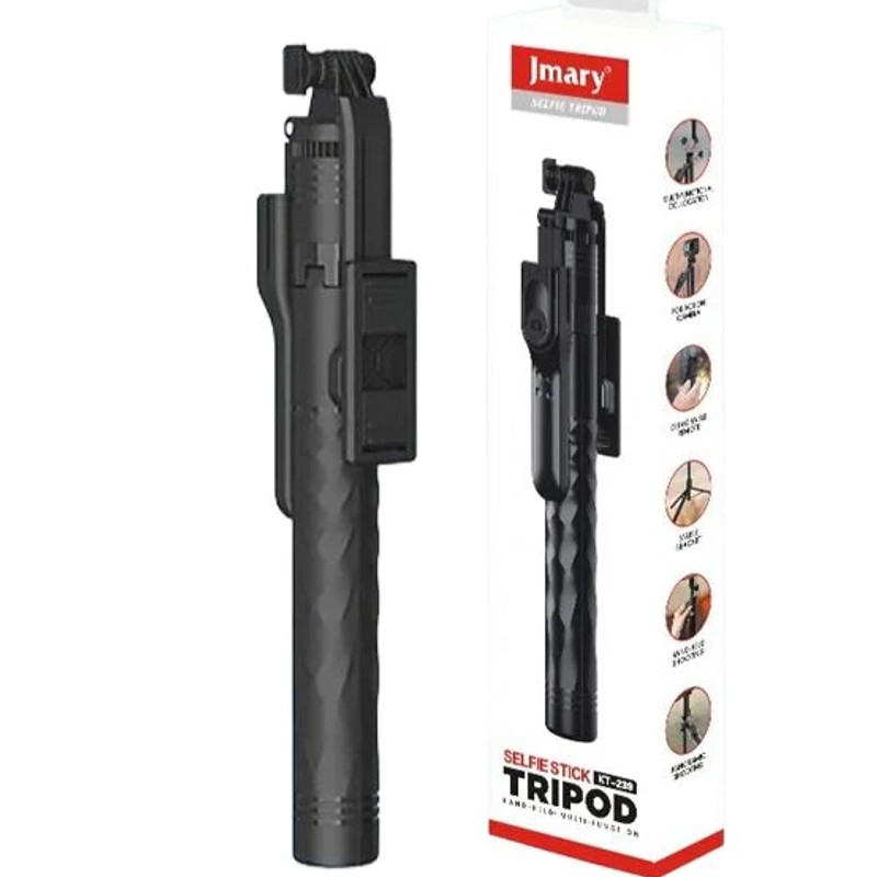 JMARY KT-239 1.75m Telescopic Selfie Stick Tripod Stand Cell Phone Clip Rotation Design Camera Mount Holder