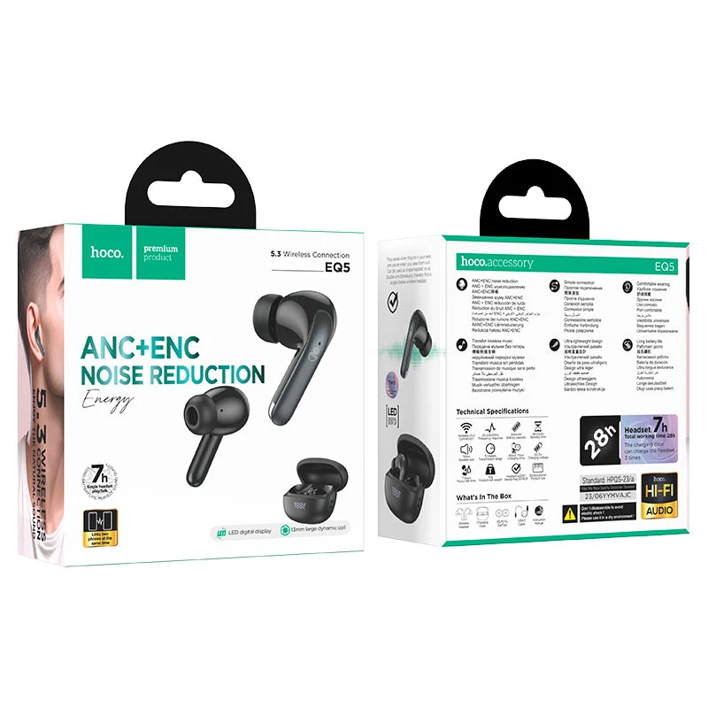 Hoco EQ5 ANC+ENC Earbuds - Image 4