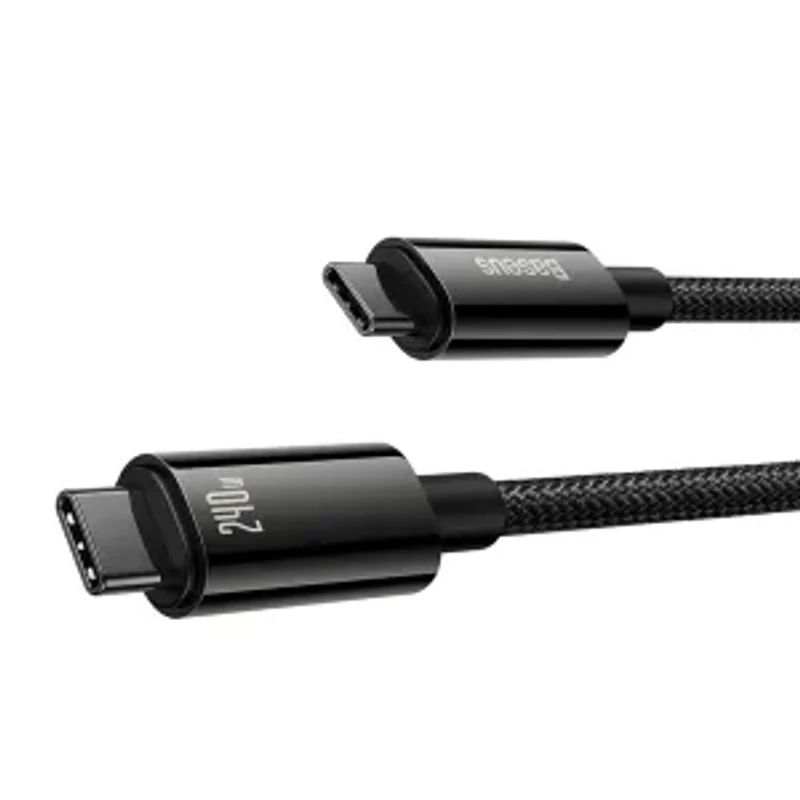 Baseus Cable Type-C to Type-C 240W Tungsten Gold Super Adaptive Fast Charging Data Cable  For Laptop Macbook Ipad 1m Black CAWJ040001