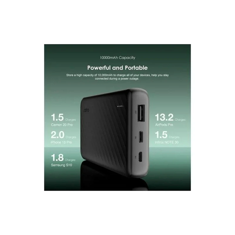 Oraimo Slice Link 12W 10000mAh Power Bank (OPB-P5101)-Black - Image 6