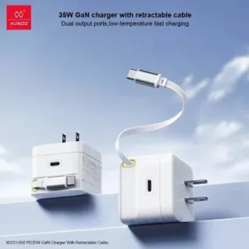 XUNDD XDCH-092 PD 35W GaN Charger with Retractable Cable – EU Plug