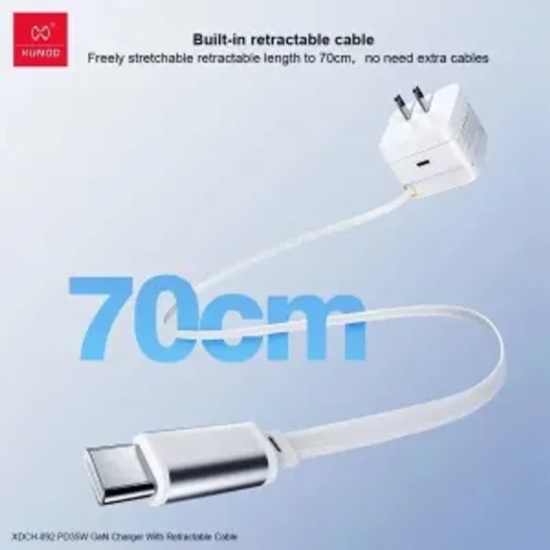 XUNDD XDCH-092 PD 35W GaN Charger with Retractable Cable – EU Plug - Image 3