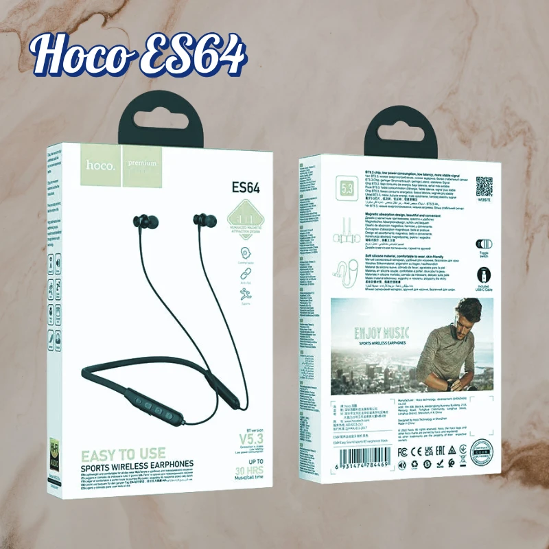 Hoco ES64 Sports Bluetooth Wireless Neckband Earphone - Image 3