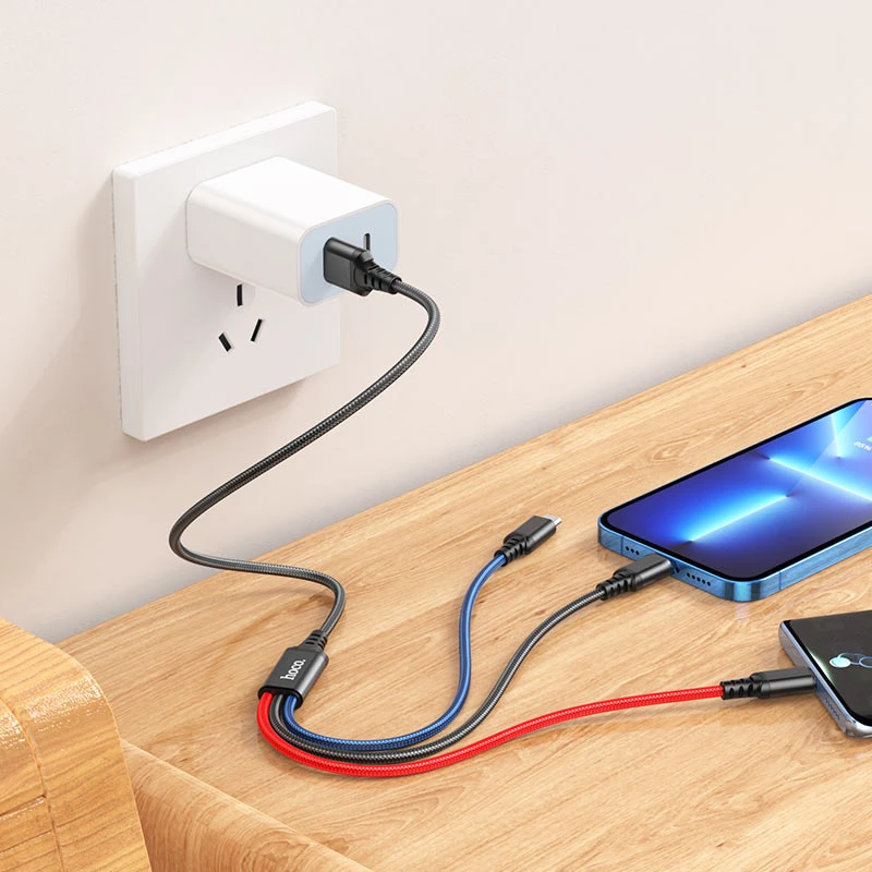 X76 3-in-1 Super charging cable(iP+Type-C+Micro) - Thumbnail 5