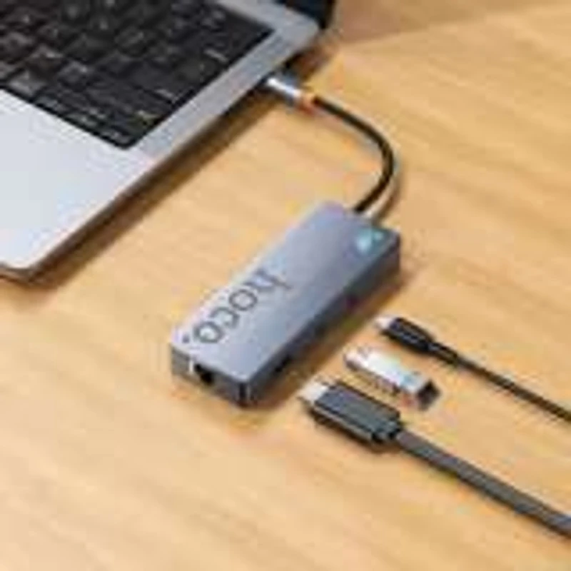 HB52 Wow 8-in-1 multi-function converter(HDTV+RJ45+SD/TF+PD+TypeC3.0+USB3.0*2) - Thumbnail 3