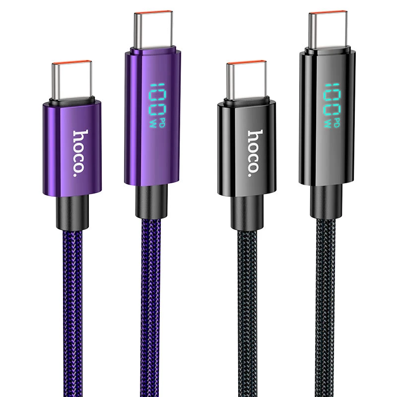 U125 Benefit 100W charging data cable with display Type-C to Type-C - Thumbnail 5
