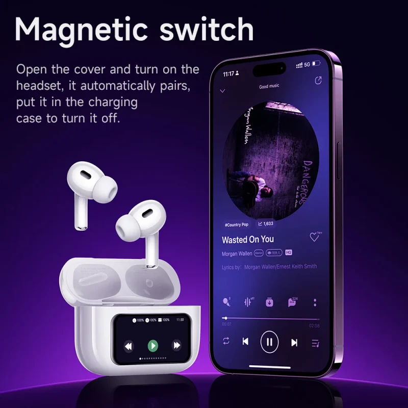 EW72 Soar true wireless ANC Noise Reduction touch screen BT headset - Thumbnail 3