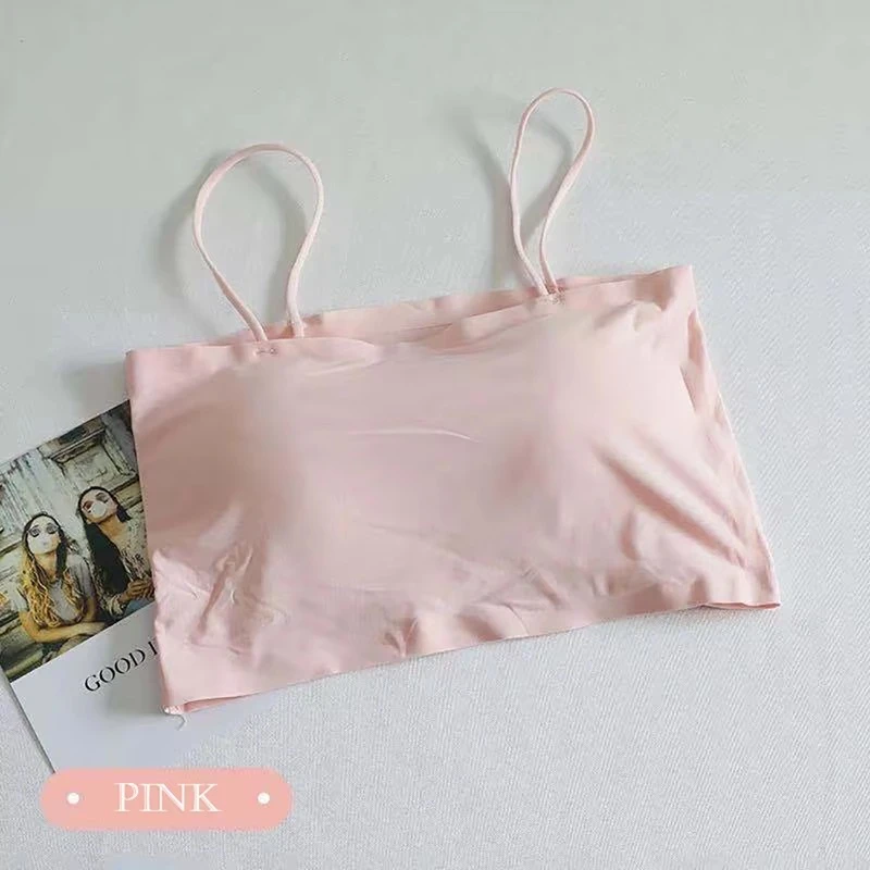 Ice Silk Crop Tops For Women Soft No Wire One-Piece Brassiere Seamless Beauty Bra Summer Wrap Chest Female Lingberries Bandeau Top - Image 5