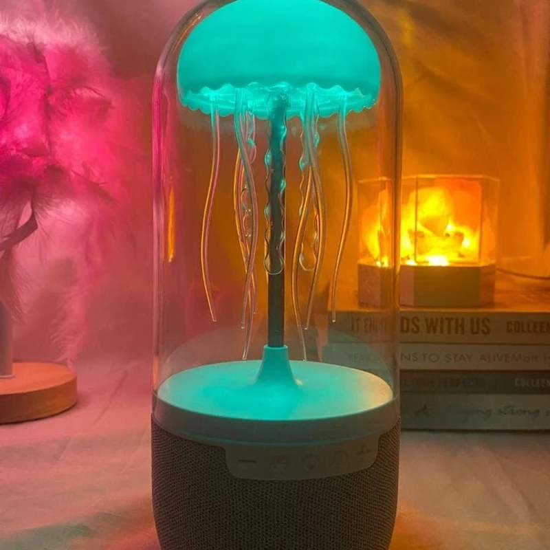 LED Jellyfish Night Light with Bluetooth Speaker – 2-in-1 Room Decor