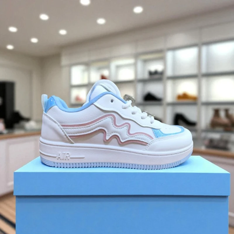 221-Blue Sneakers Accents—Vibrant & Stylish Casual Footwear