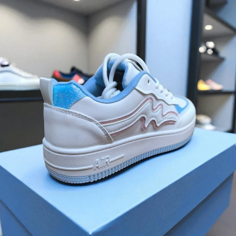 221-Blue Sneakers Accents—Vibrant & Stylish Casual Footwear