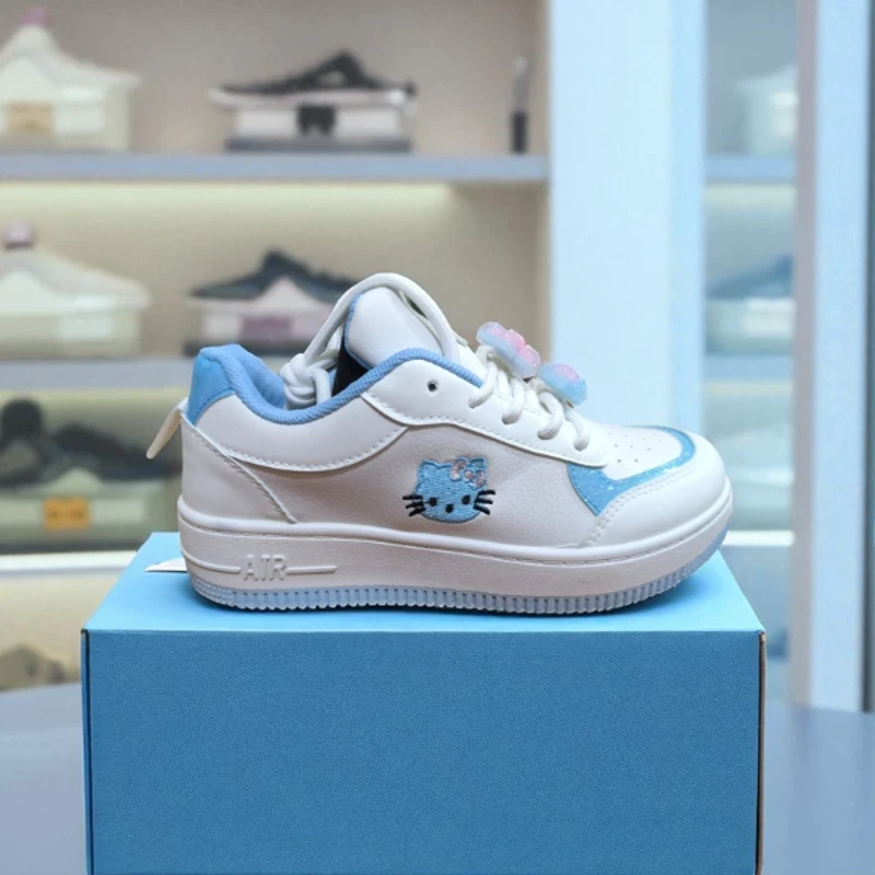 216-Blue with White Sneaker Accents and Hello Kitty Embroidery—Cute & Playful Footwear