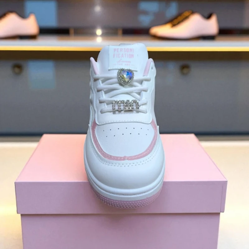 221- Pink Sneaker with Gold Accents—Chic & Elegant Casual Footwear - Thumbnail 4