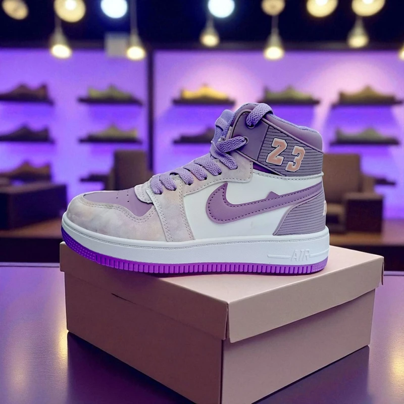 202- Purple Travel & Western Vibe Purple High-Top Sneakers – বাইক রাইড ও অ্যাডভেঞ্চারের জন্য স্টাইলিশ চয়েস - Thumbnail 4