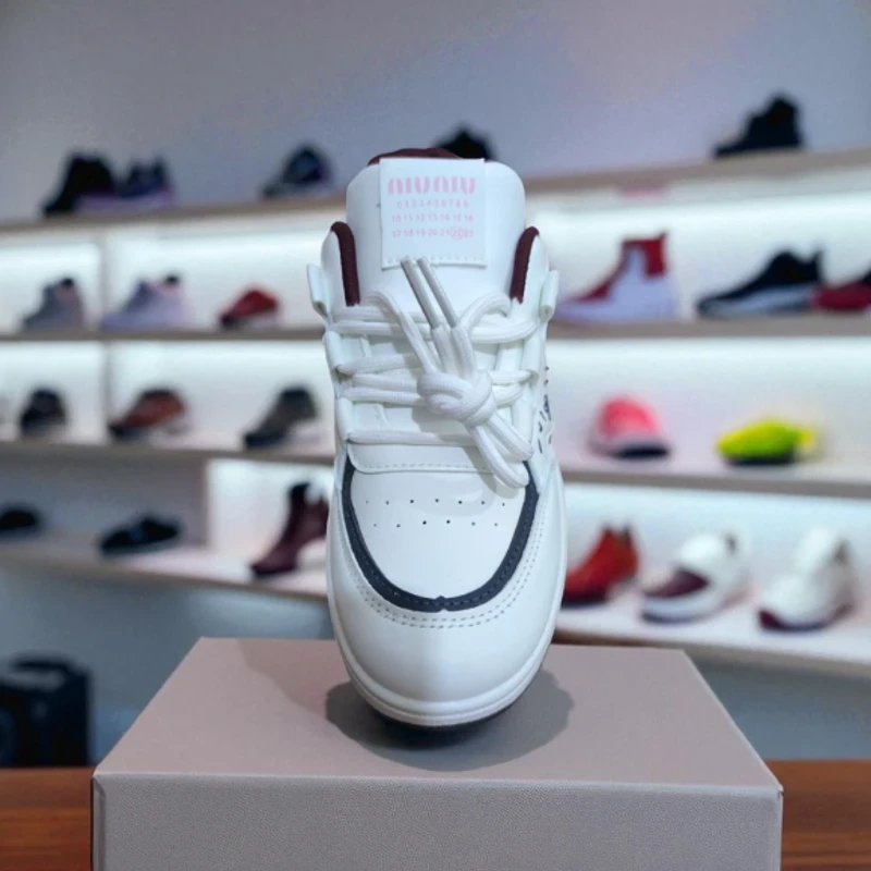 218-Maroon Sneakers with White and Black Accents—Chic & Versatile Casual Footwear - Thumbnail 3