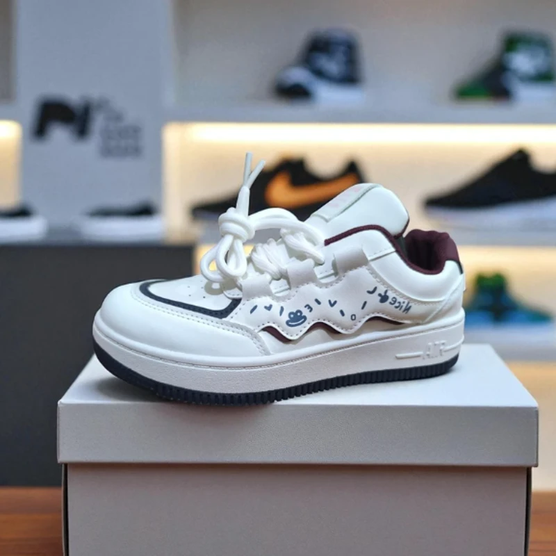 218-Maroon Sneakers with White and Black Accents—Chic & Versatile Casual Footwear - Thumbnail 4