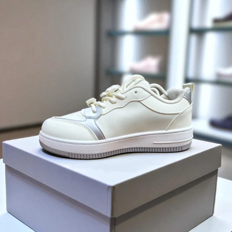 219-Gray Sneakers with Bold "M" Logo—Classic & Stylish Casual Footwear