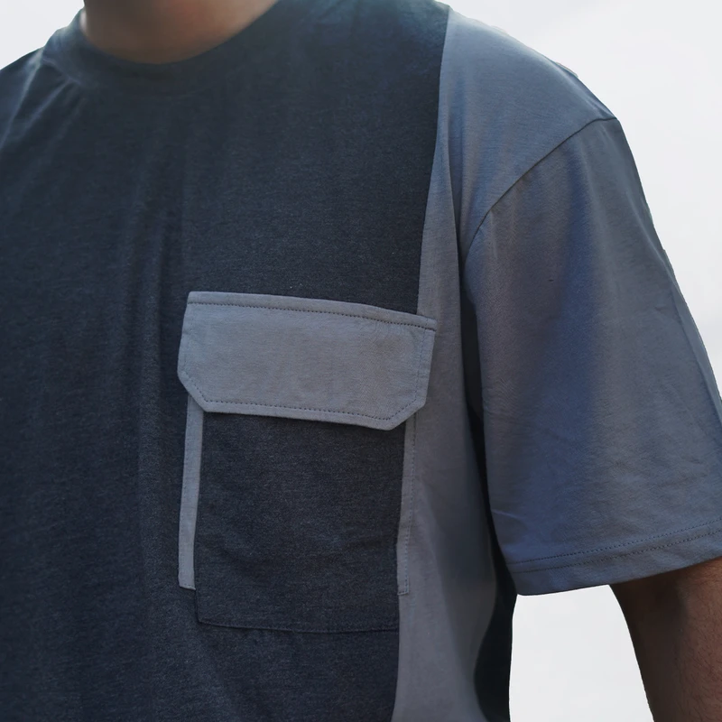 Premium Men’s Panel Drop Shoulder - Grey 001 - Image 6