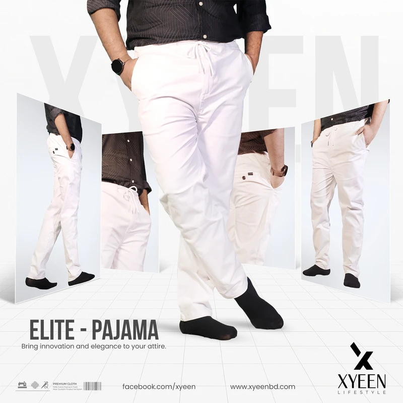 ELITE CLASS PAJAMA FOR MEN - WHITE
