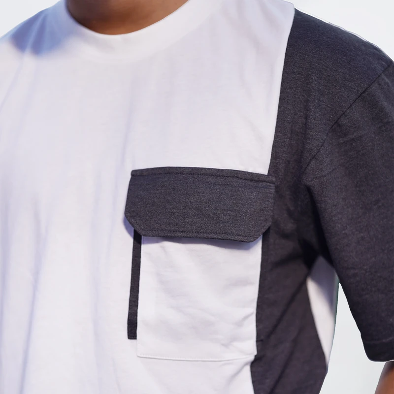 Premium Men’s Panel Drop Shoulder - White 001 - Image 8