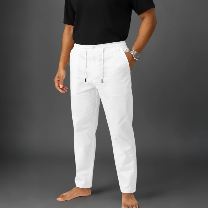 PREMIUM PANT CUT PAJAMA WHITE COLOR - 001 - Image 3
