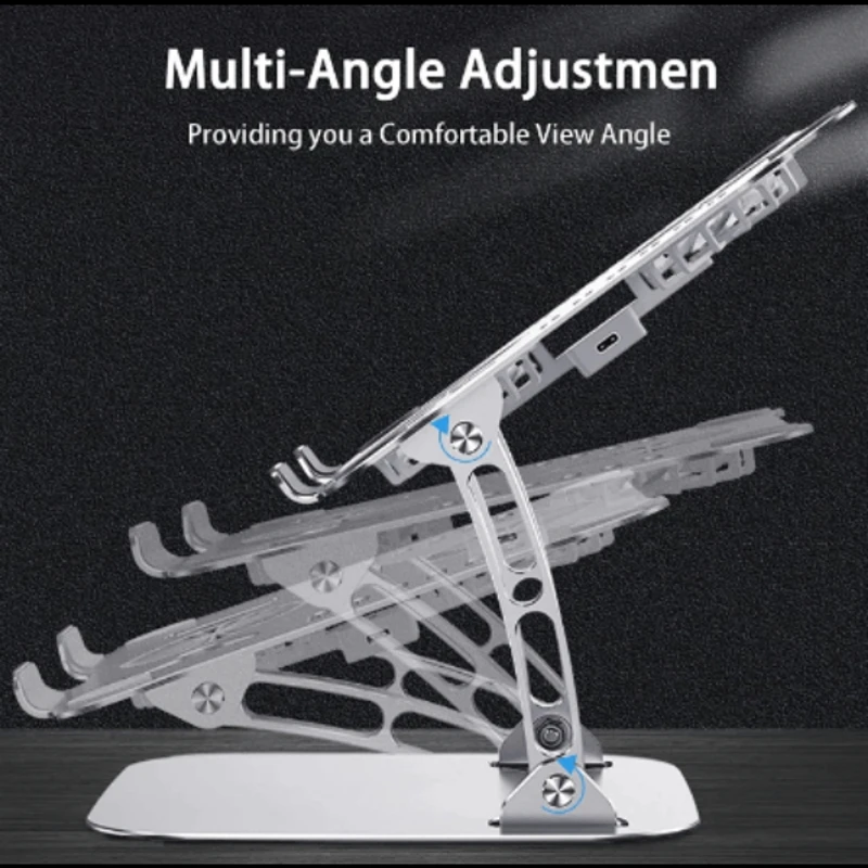 Laptop Stand V4.0 with Dual Cooling Fan – Silver Adjustable - Image 3