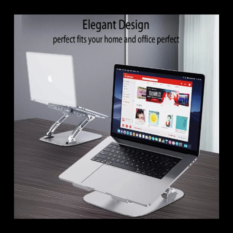 Laptop Stand V4.0 with Dual Cooling Fan – Silver Adjustable - Image 6