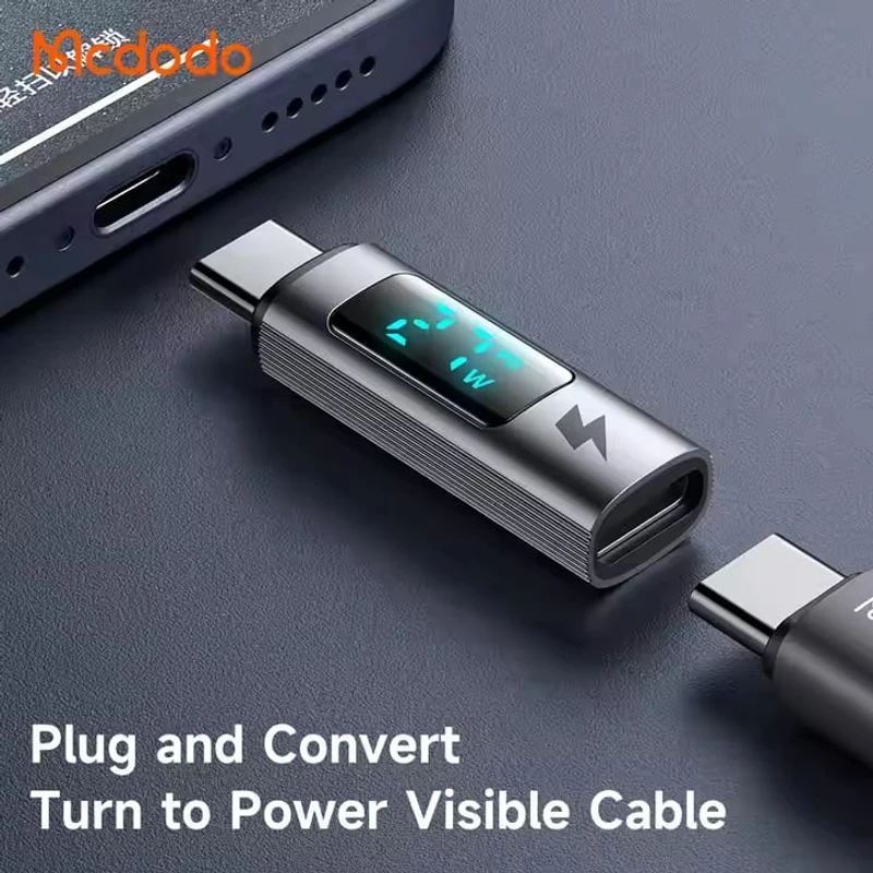 100W USB-C to USB-C Adapter with Real-Time Power Display - Mcdodo OT-6090 for Fast Charging & Data Sync - Image 5