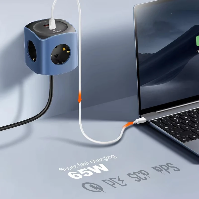 LDNIO SE3338 2500W Cube Power Strip: 3 AC Outlets, 3 USB Ports - Compact Surge Protector for Home & Office | LDNIO Bangladesh - Image 3