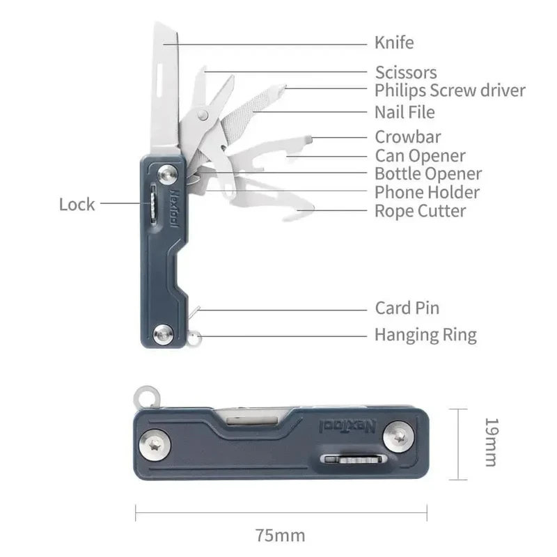Nextool 10-in-1 Multifunction Unpack Knife – Stainless Steel Ergonomic Design - Image 3