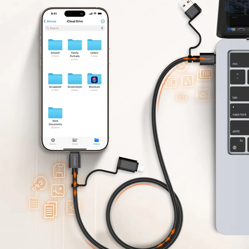 LDNIO LC16 - The Ultimate 4-in-1 60W Fast Charging & Data Cable