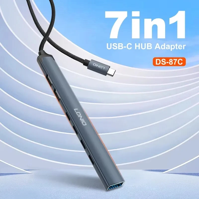 7-in-1 Fast Charger: LDNIO DS-87C USB Charging Station with USB-C Power Delivery for All Devices