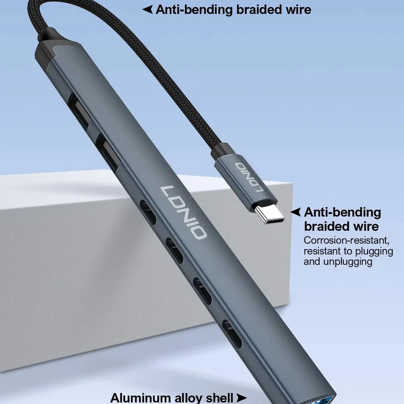 7-in-1 Fast Charger: LDNIO DS-87C USB Charging Station with USB-C Power Delivery for All Devices - Image 3