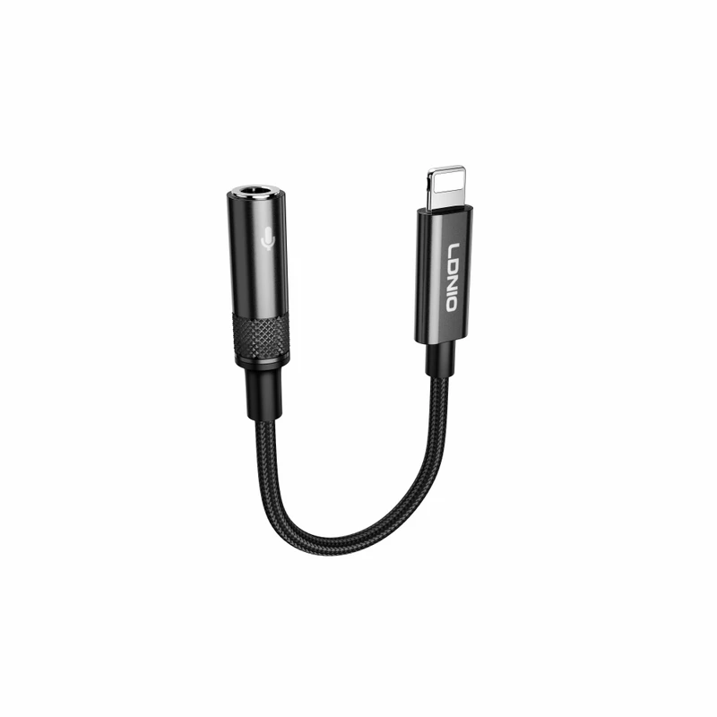 LDNIO LS-T80i Lightning to 3.5mm Audio Jack Adapter – Premium Sound, Compact Design
