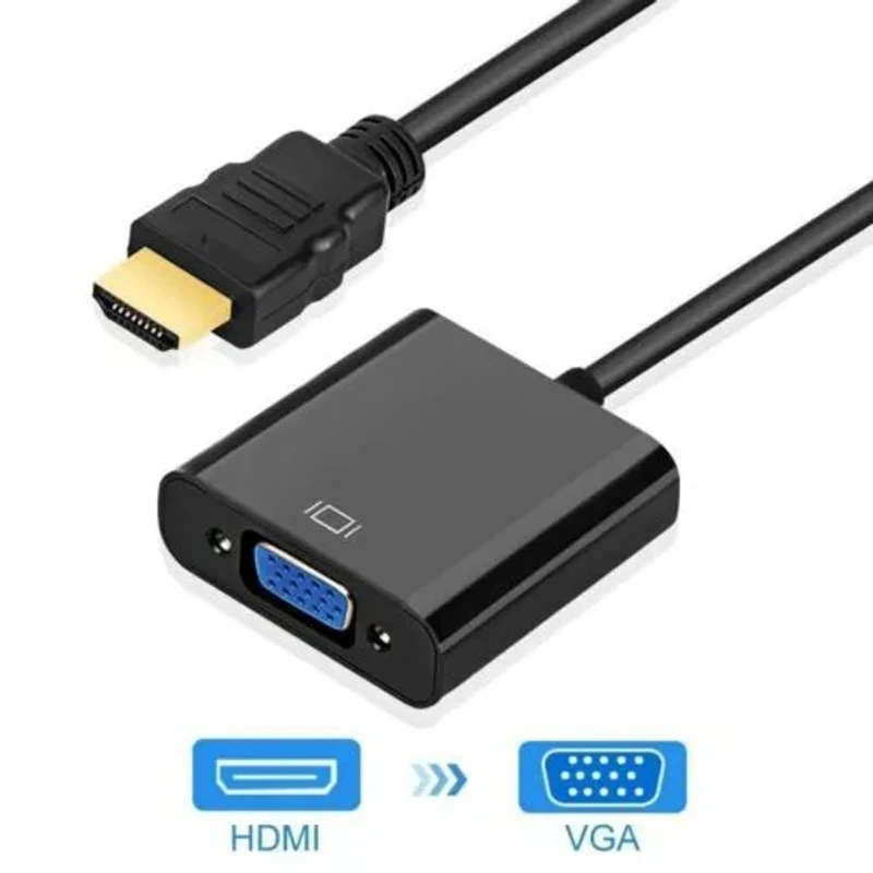 Universal HDMI to VGA Converter (1.8m) - Full HD 1080p for PC, Laptop, Gaming Consoles