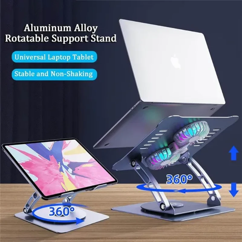 Laptop Stand V4.1 with Dual Fan Cooling | Adjustable Aluminium Design - Image 3