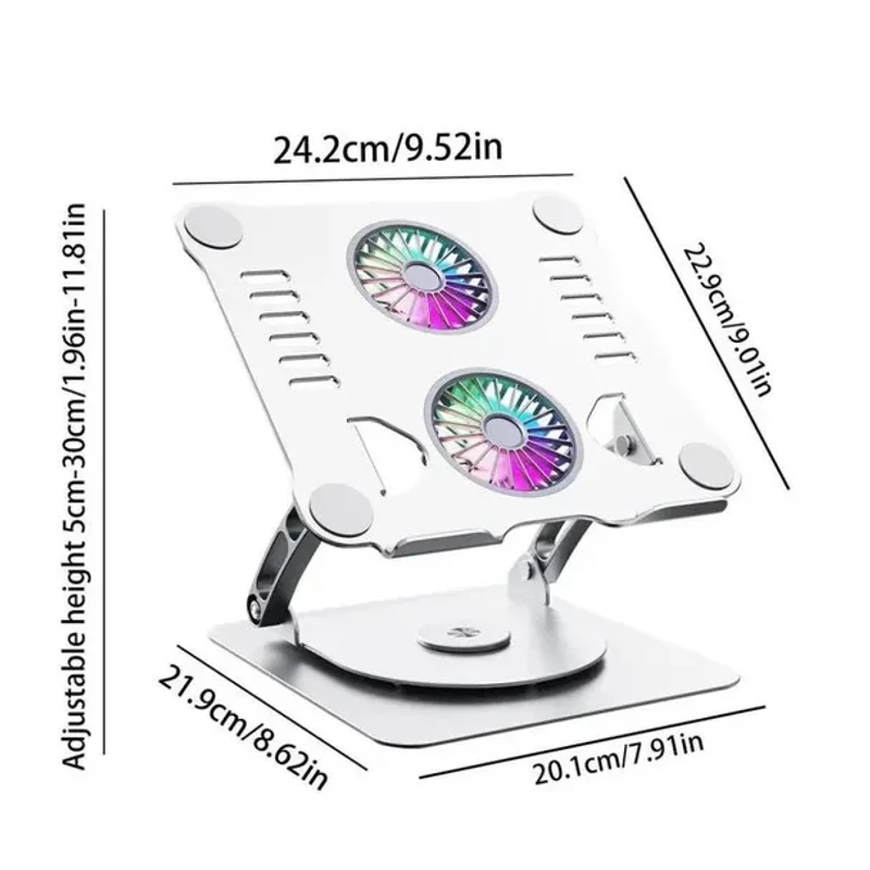 Laptop Stand V4.1 with Dual Fan Cooling | Adjustable Aluminium Design - Image 7