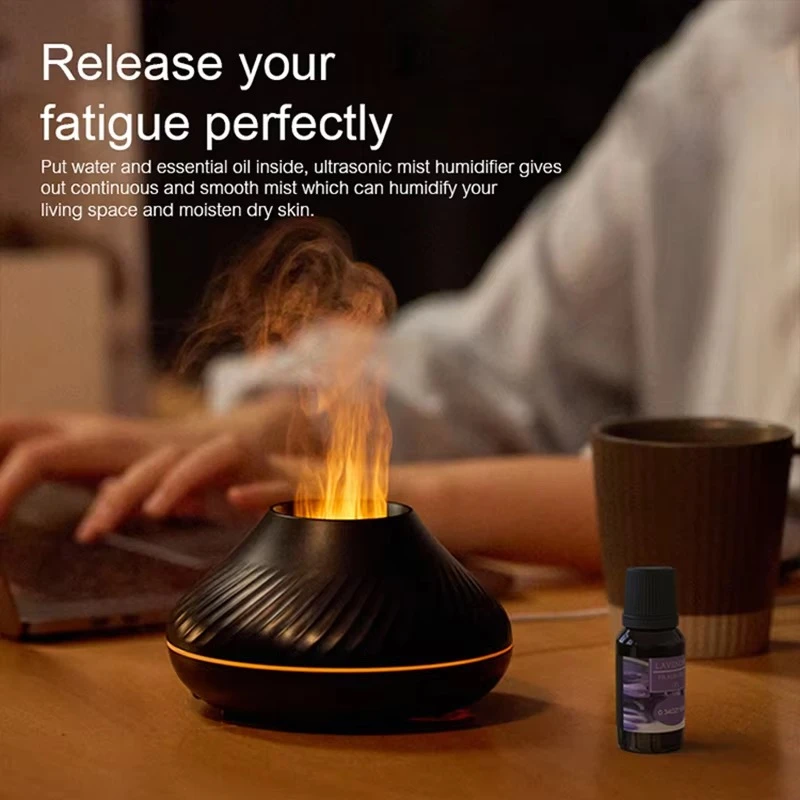 Enchanting Flame Aroma Mist Diffuser: Volcanic Glow & 7-Hue LED for Ultimate Relaxation