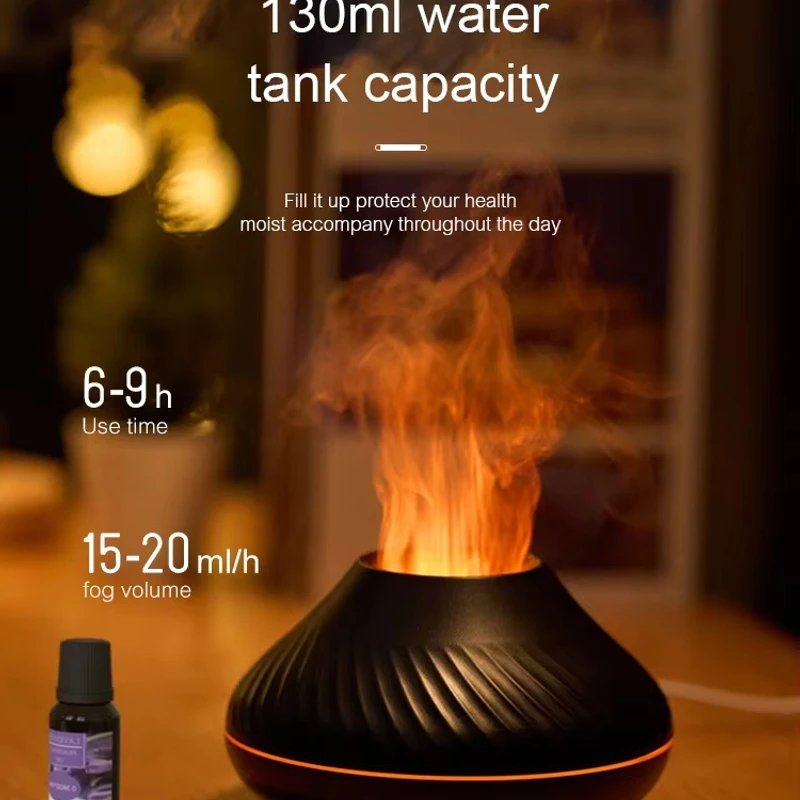 Enchanting Flame Aroma Mist Diffuser: Volcanic Glow & 7-Hue LED for Ultimate Relaxation - Image 3