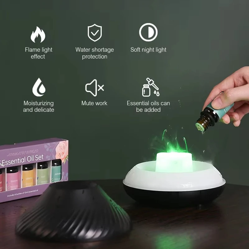 Enchanting Flame Aroma Mist Diffuser: Volcanic Glow & 7-Hue LED for Ultimate Relaxation - Image 4