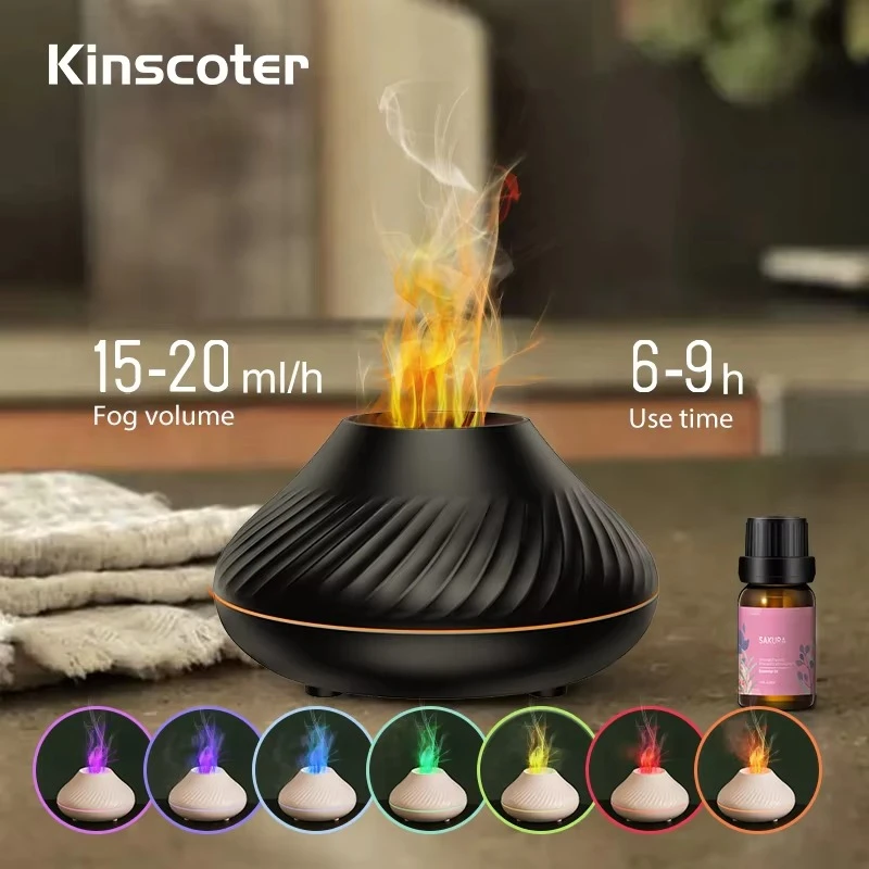 Enchanting Flame Aroma Mist Diffuser: Volcanic Glow & 7-Hue LED for Ultimate Relaxation - Image 5