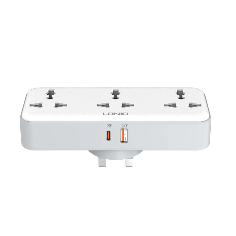 LDNIO SC3317 Portable Extension Power Socket with 3 AC Outlets & 30W USB Fast Charging - Image 5