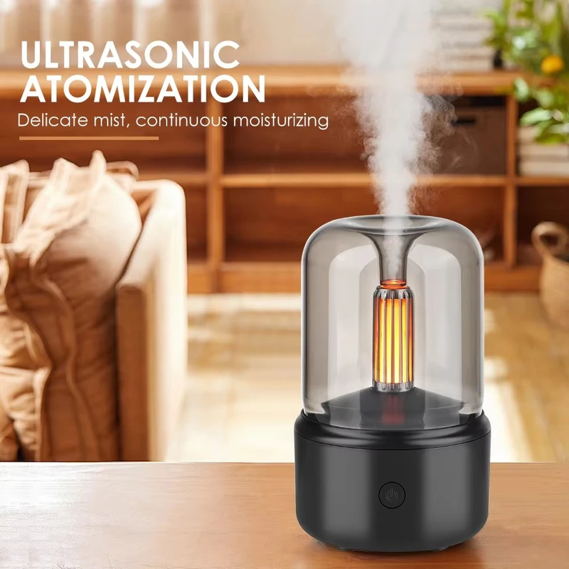 SereneGlow Aroma Diffuser: USB Portable Cool Mist Humidifier with Candlelight & Auto-Off - Image 3