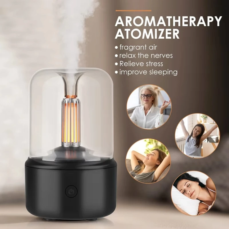 SereneGlow Aroma Diffuser: USB Portable Cool Mist Humidifier with Candlelight & Auto-Off - Image 4