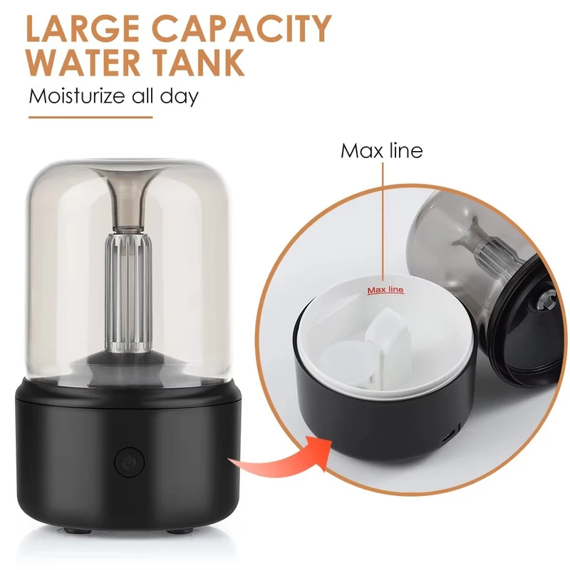 SereneGlow Aroma Diffuser: USB Portable Cool Mist Humidifier with Candlelight & Auto-Off - Image 5