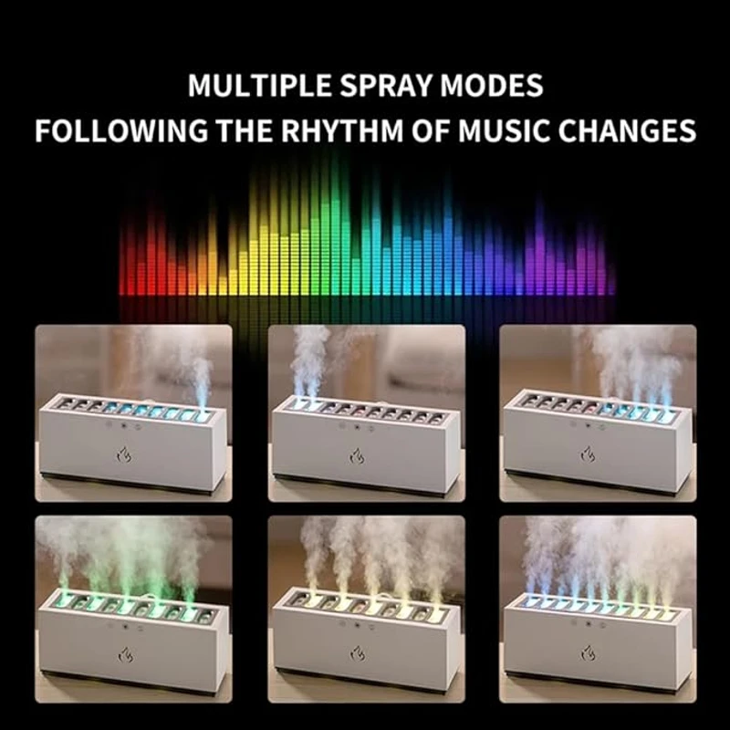 Dynamic Flame Aroma Diffuser 900ml - RGB LED Humidifier with Sound Sync for Ultimate Ambiance - Image 5