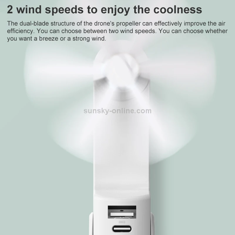 Xiaomi Youpin 3-in-1 Mini Folding Fan with LED Light & Humidifier – USB Rechargeable - Image 3