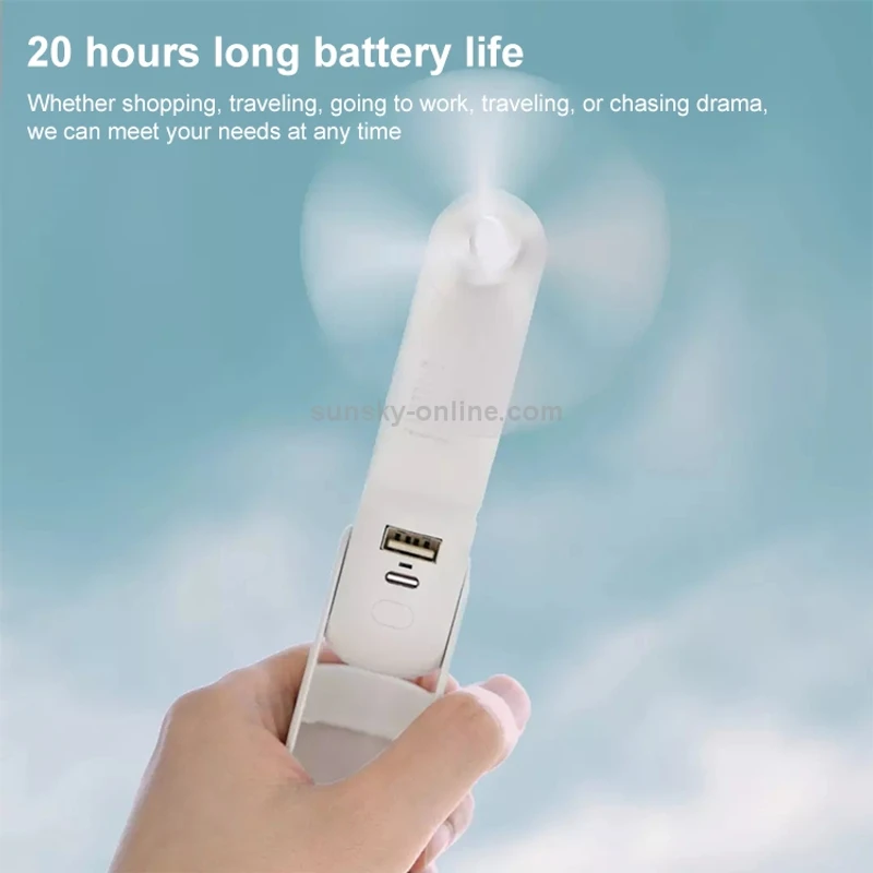 Xiaomi Youpin 3-in-1 Mini Folding Fan with LED Light & Humidifier – USB Rechargeable - Image 4
