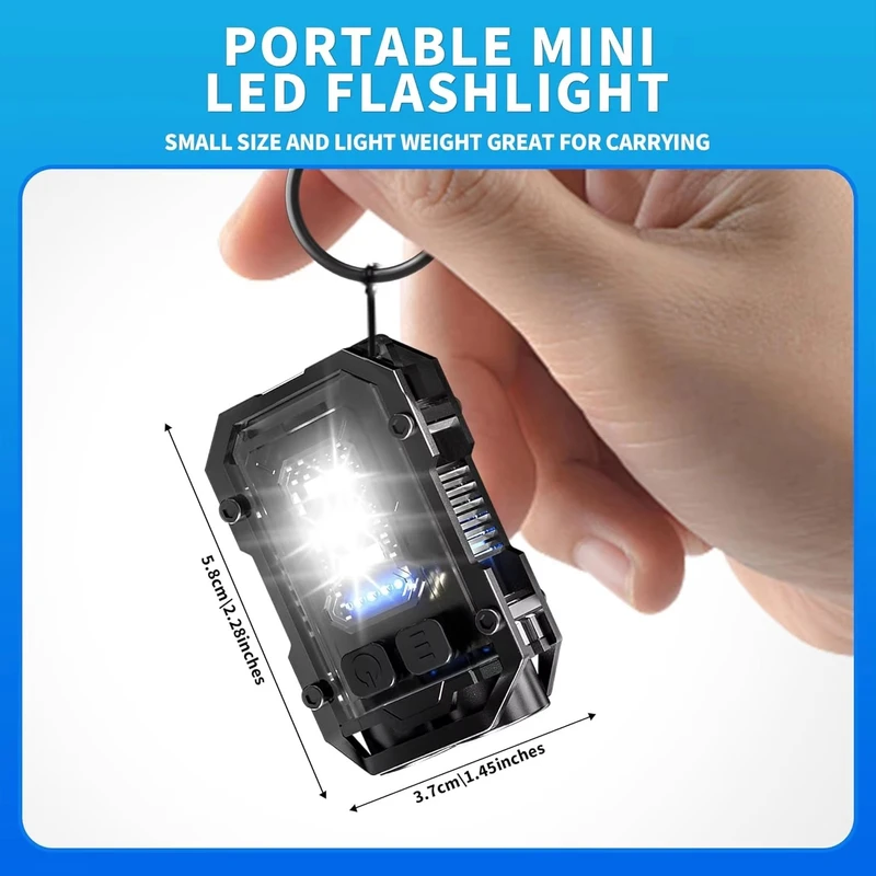 Portable USB Rechargeable LED Keychain Lantern - Versatile 3-Mode Illumination