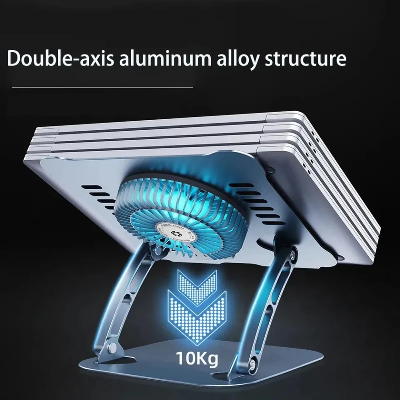 Laptop Stand V5.0 Electric Fan | Adjustable Aluminium Cooling Base - Image 6